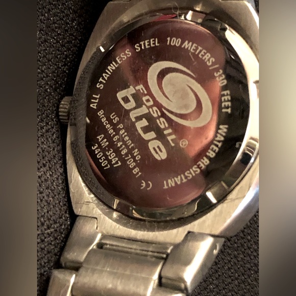 FOSSIL WATCH BLUE 100 meters water resistance good used condition - Picture 5 of 5